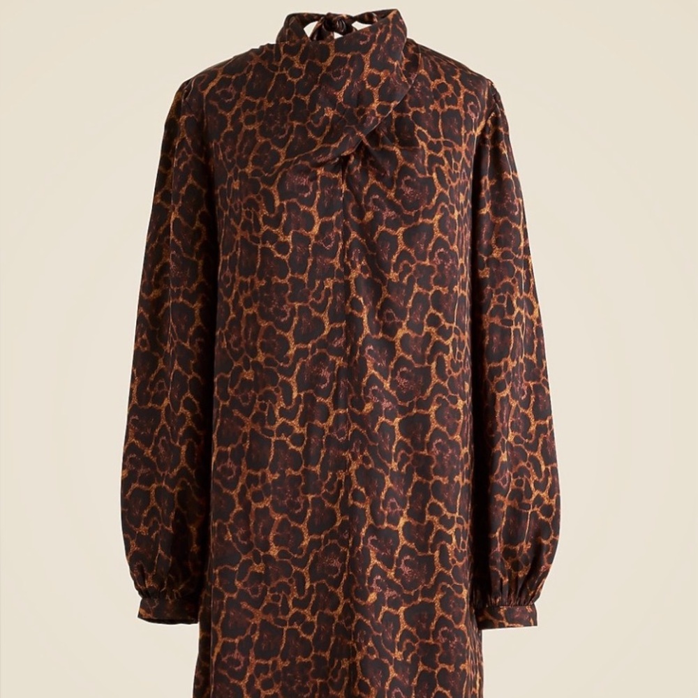 J. Crew Leopard Print Long Sleeve Dress NWT